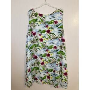 Cynthia Rowley Womens Amalfi Coast 100% Linen Sleeveless Shift Dress Plus 3X